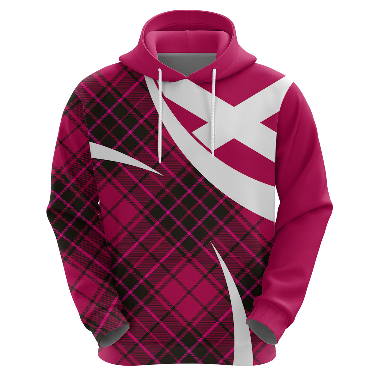 Scotland Hoodie Alba Flag Scottish Colourful Tartan Pink Version LT9