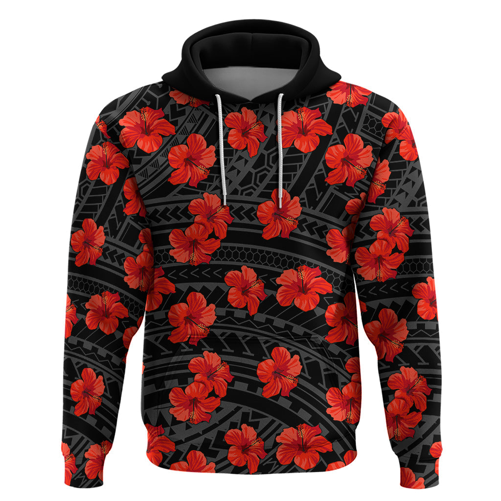 Polynesian Pride Hawaii Style With Hibiscus Hoodie Black LT9