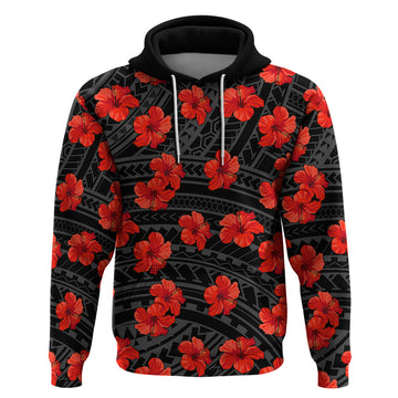 Polynesian Pride Hawaii Style With Hibiscus Hoodie Black LT9