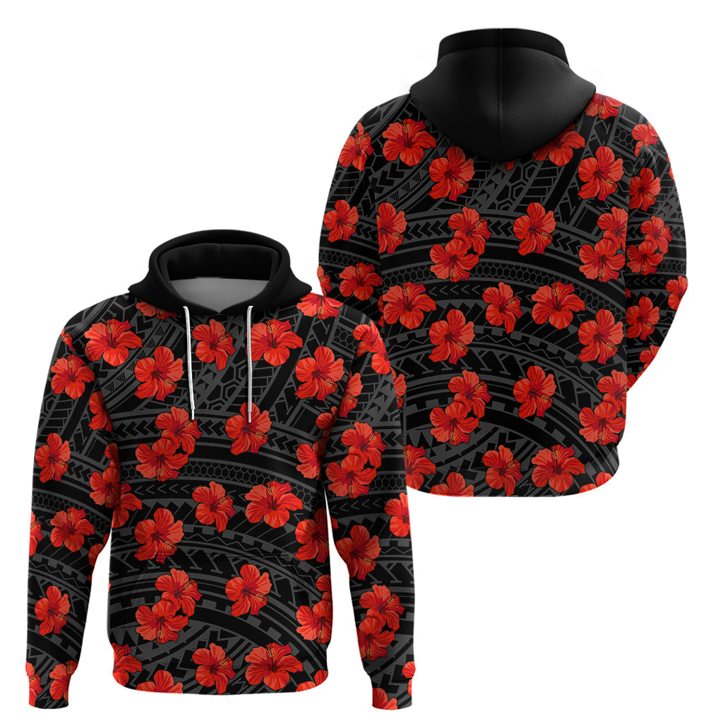 Polynesian Pride Hawaii Style With Hibiscus Hoodie Black LT9