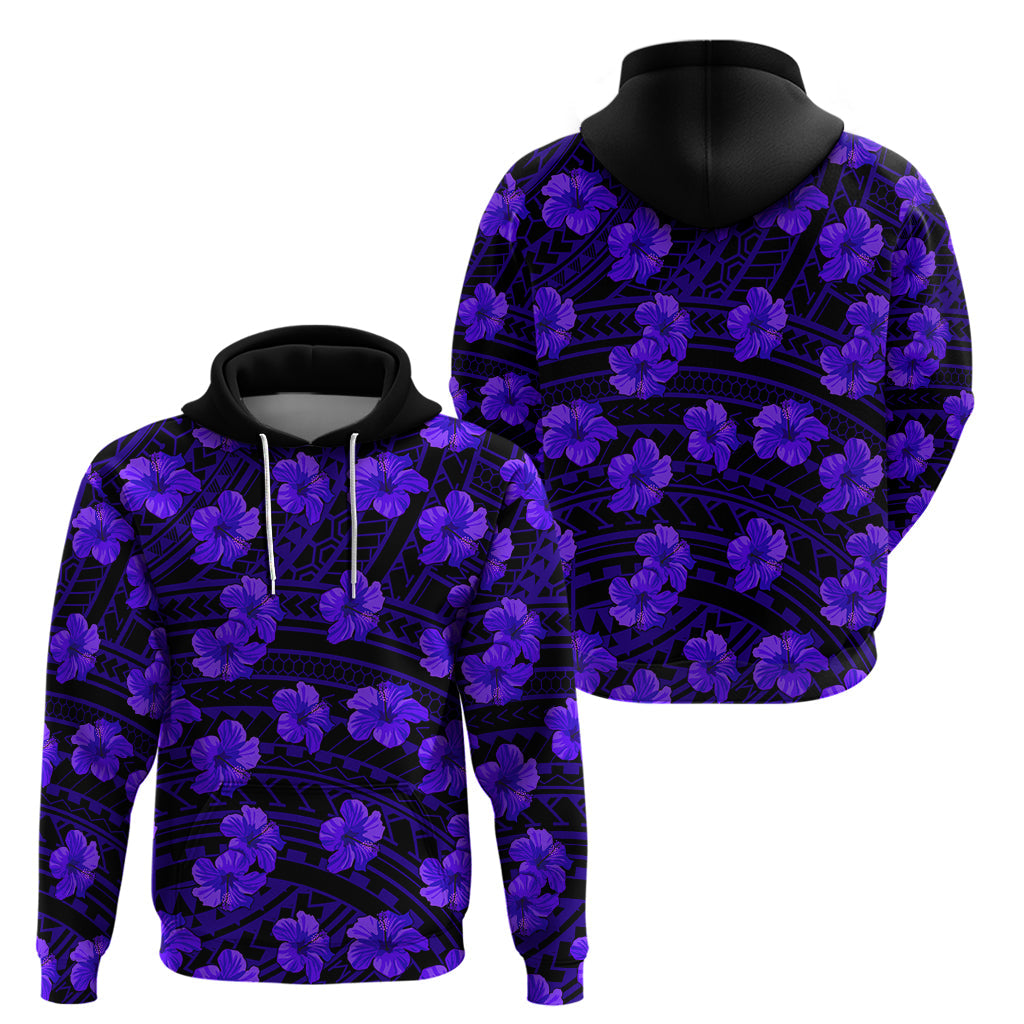 Polynesian Pride Hawaii Style With Hibiscus Hoodie Blue LT9