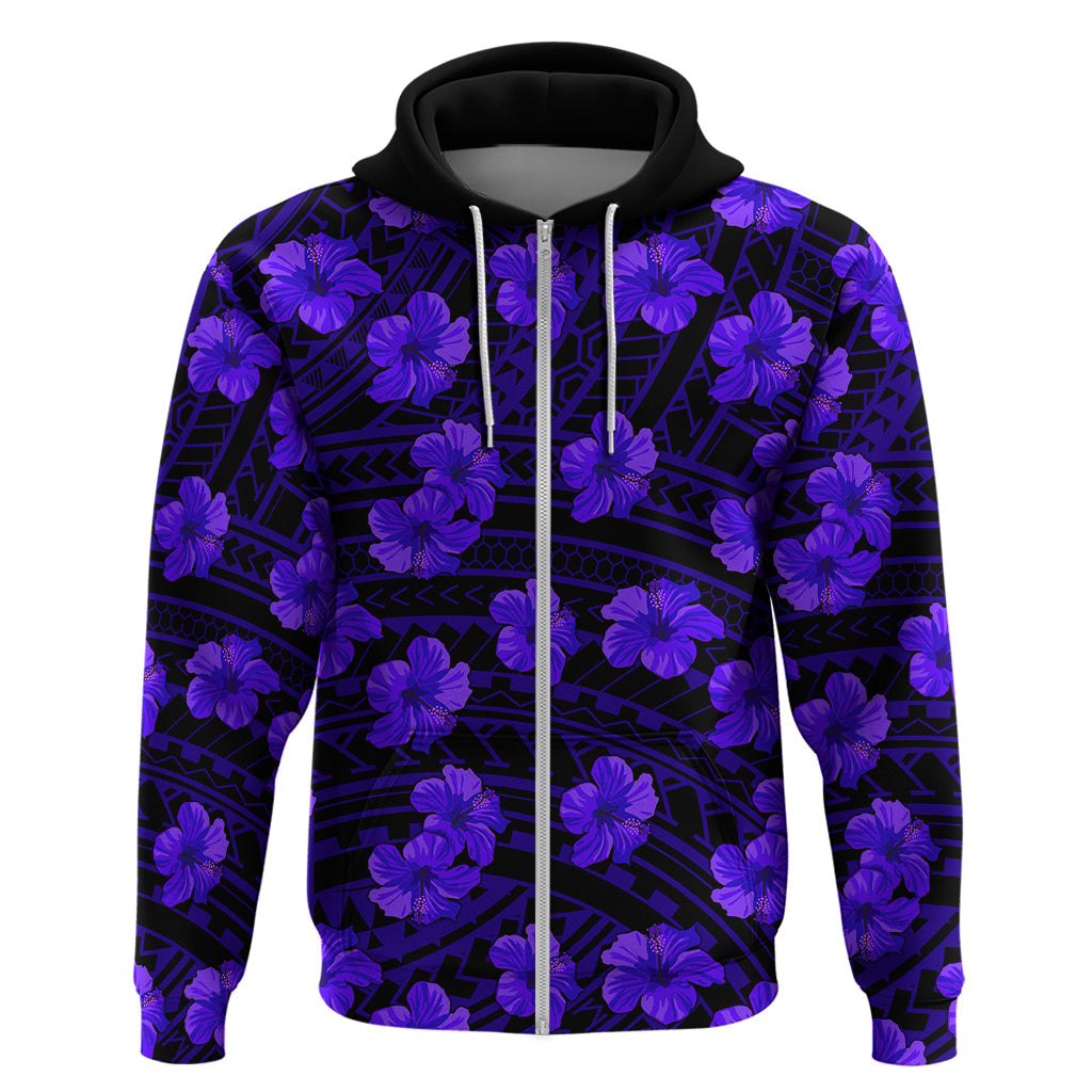 Polynesian Pride Hawaii Style With Hibiscus Hoodie Blue LT9