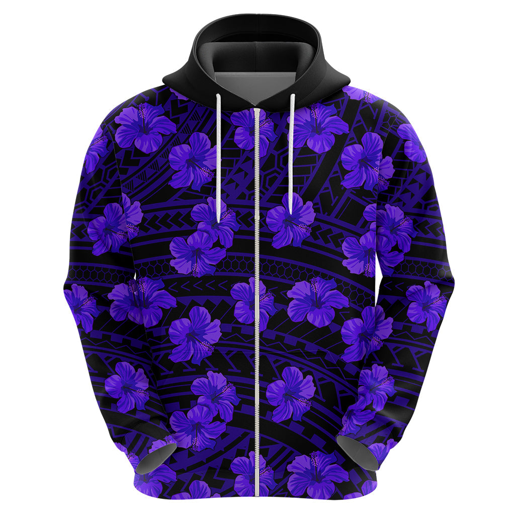 Polynesian Pride Hawaii Style With Hibiscus Hoodie Blue LT9