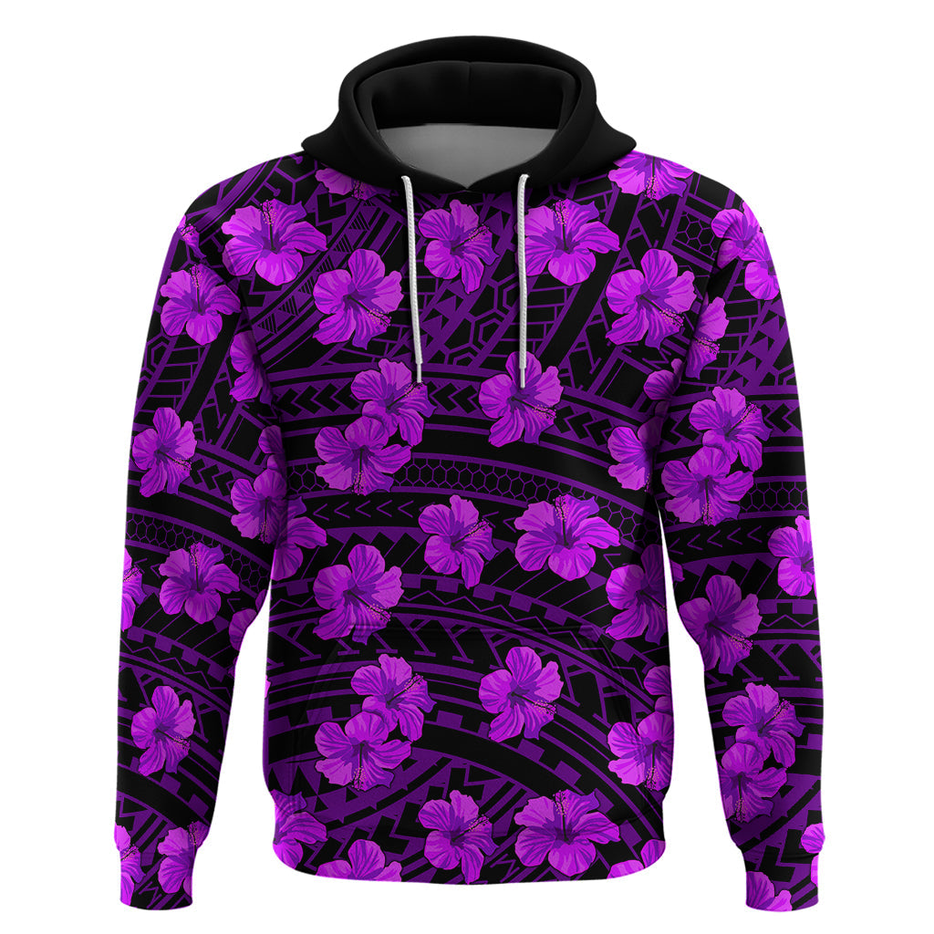 Polynesian Pride Hawaii Style With Hibiscus Hoodie Purple LT9