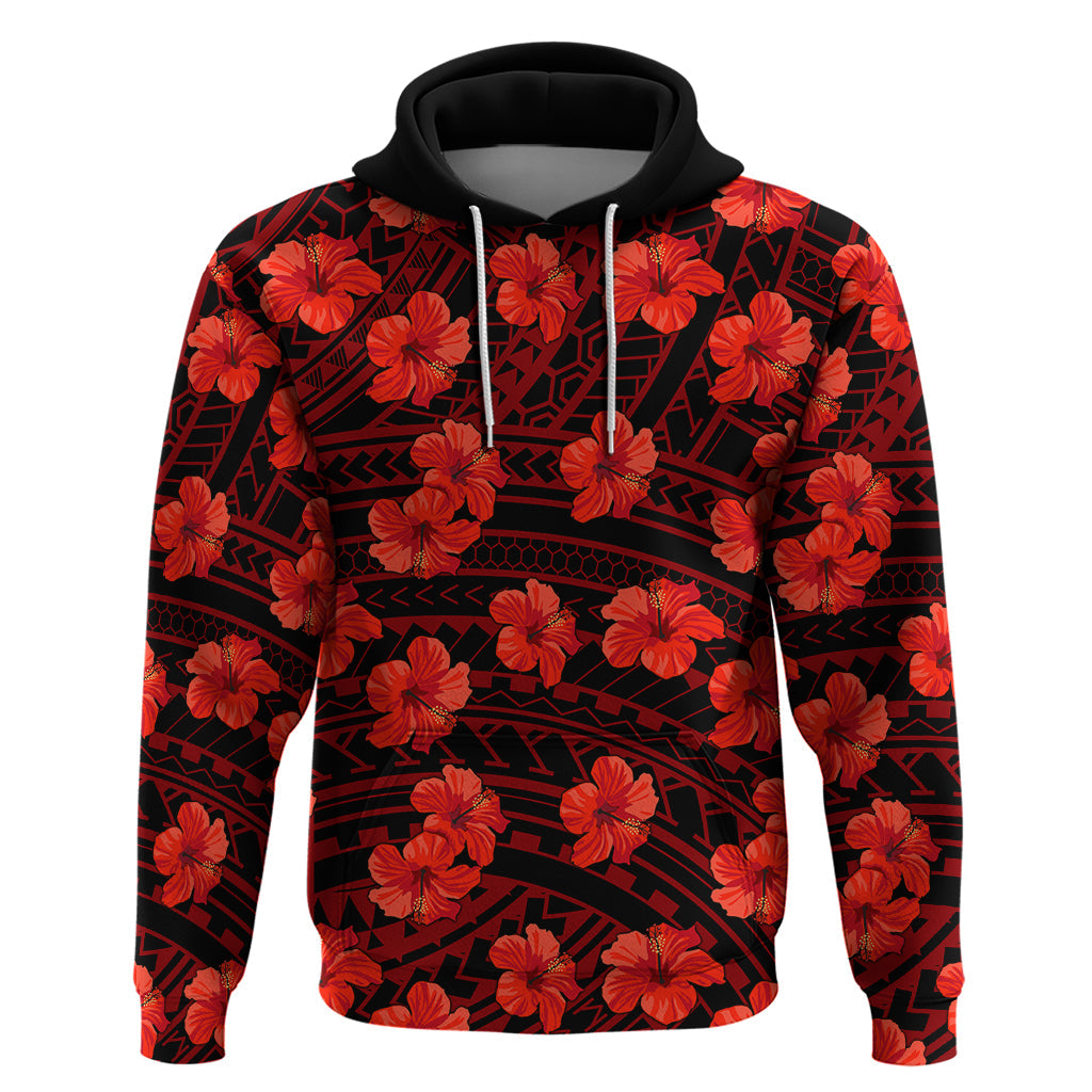 Polynesian Pride Hawaii Style With Hibiscus Hoodie Red LT9