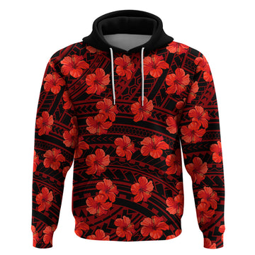 Polynesian Pride Hawaii Style With Hibiscus Hoodie Red LT9