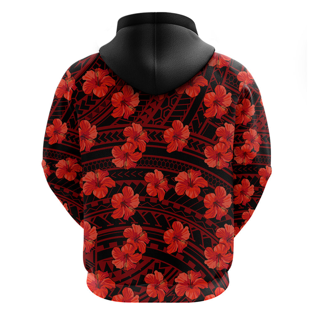 Polynesian Pride Hawaii Style With Hibiscus Hoodie Red LT9