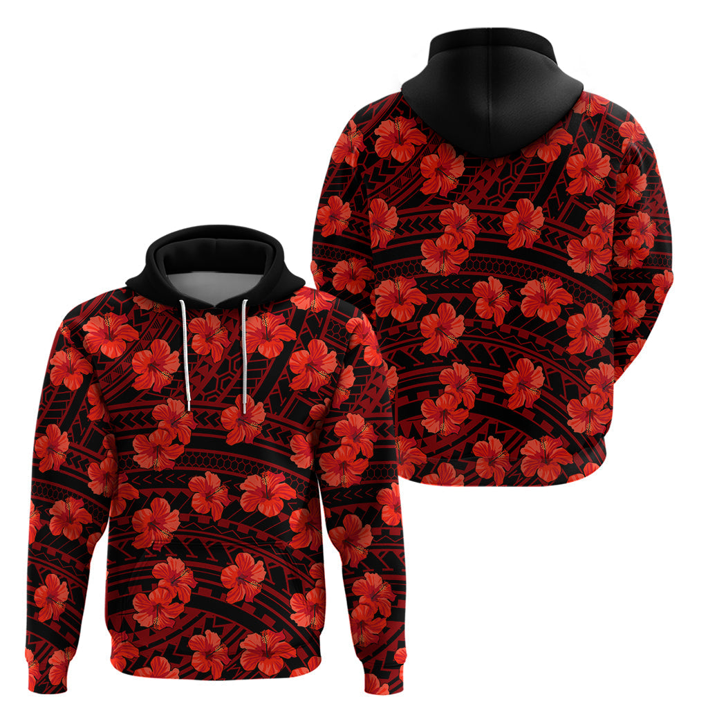 Polynesian Pride Hawaii Style With Hibiscus Hoodie Red LT9