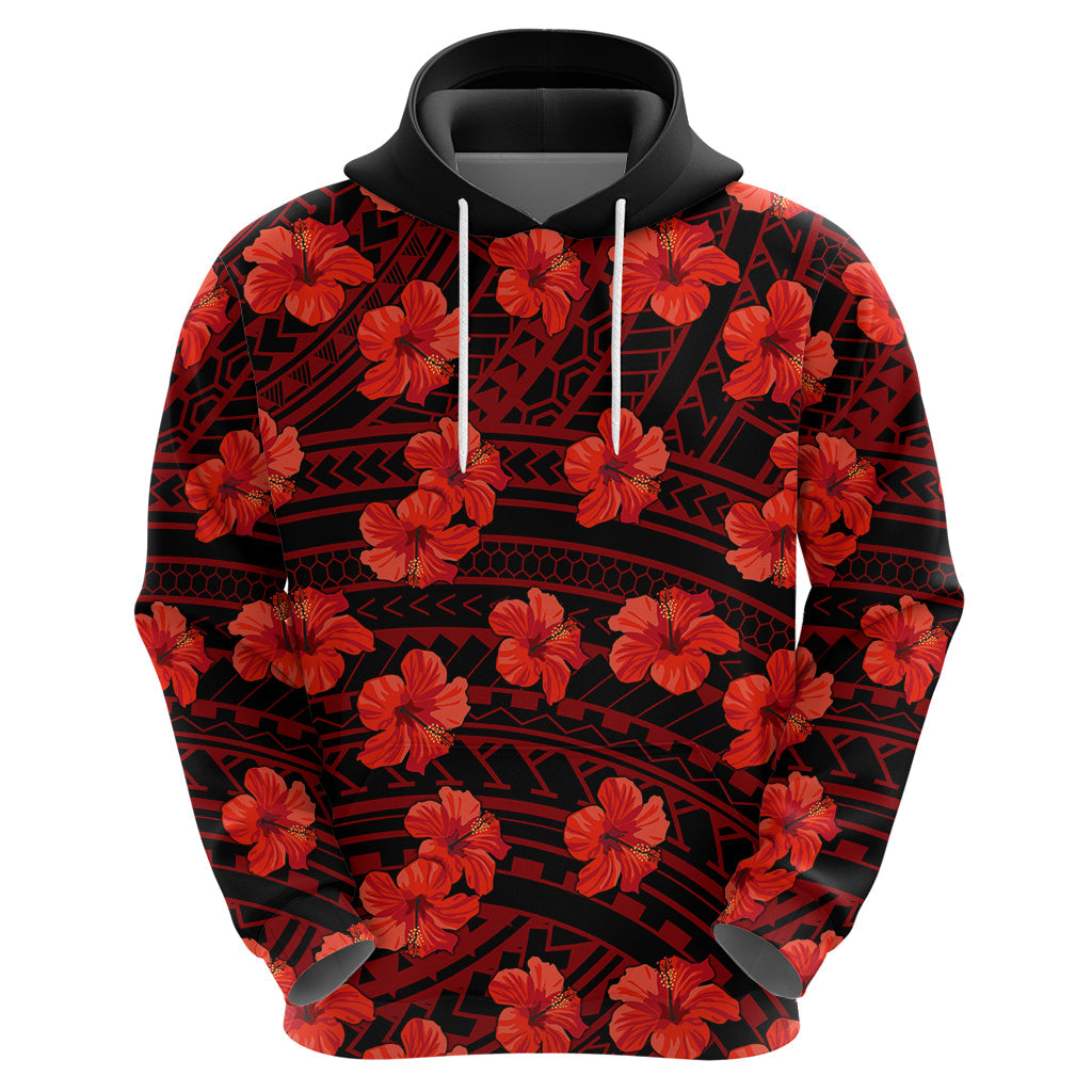 Polynesian Pride Hawaii Style With Hibiscus Hoodie Red LT9
