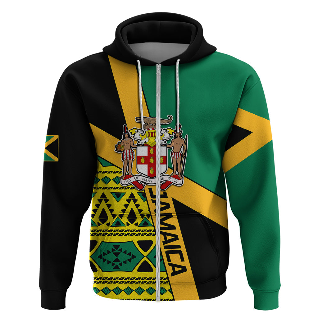 Personalised Jamaica Hoodie Ethnic Style In Jamaican Flag LT9