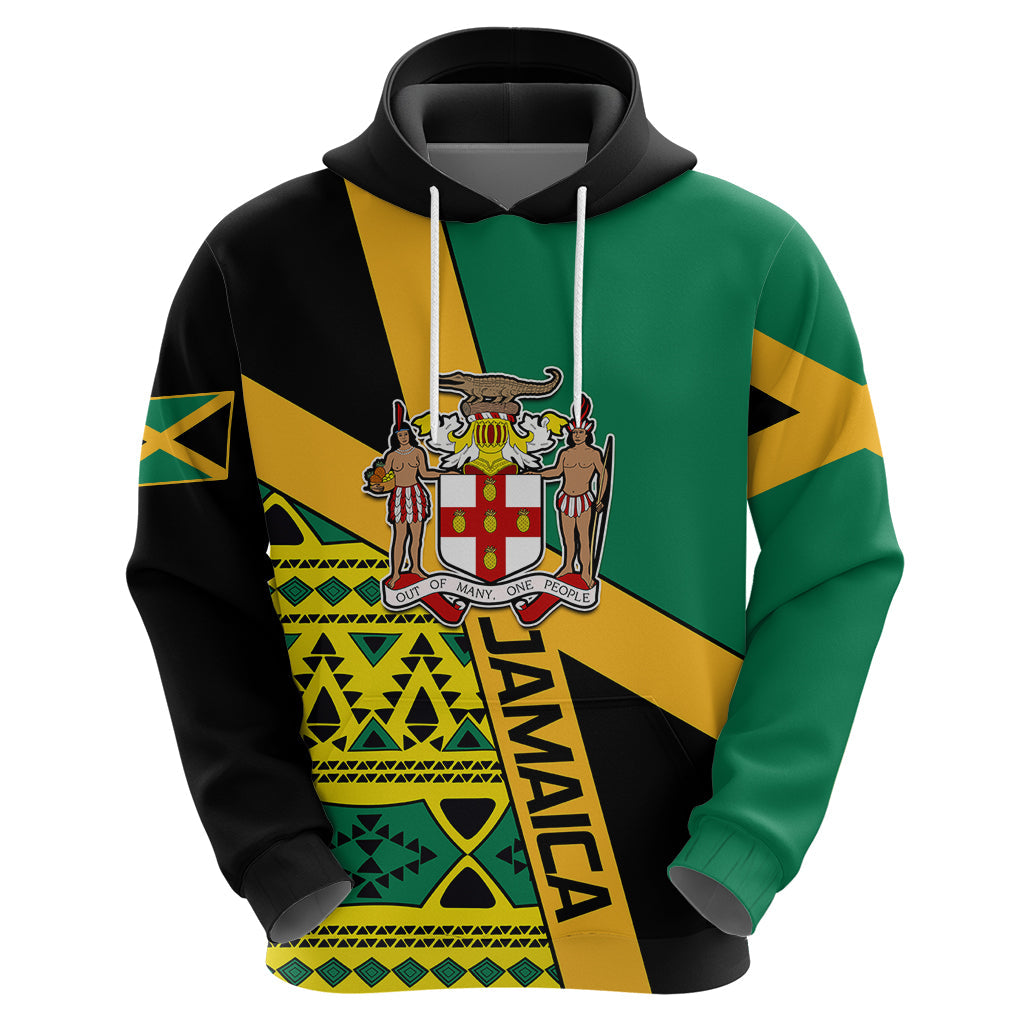 Personalised Jamaica Hoodie Ethnic Style In Jamaican Flag LT9