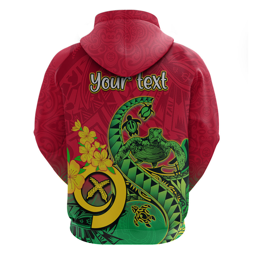 Personalised Vanuatu Islands Hoodie Polynesian Tattoo and Sea Turtle LT9