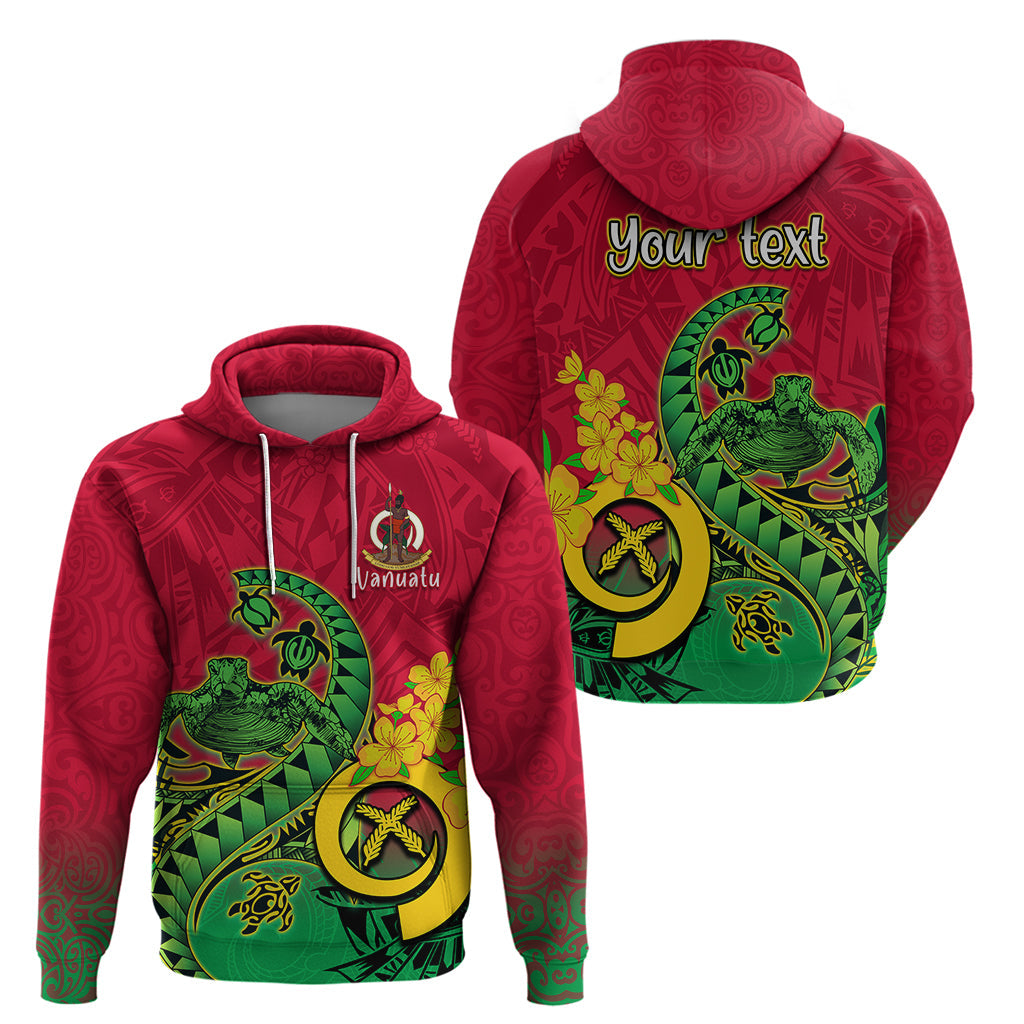 Personalised Vanuatu Islands Hoodie Polynesian Tattoo and Sea Turtle LT9