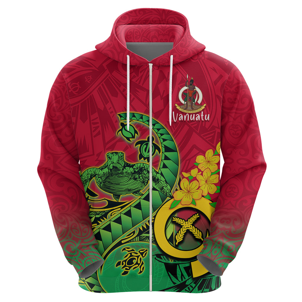 Personalised Vanuatu Islands Hoodie Polynesian Tattoo and Sea Turtle LT9