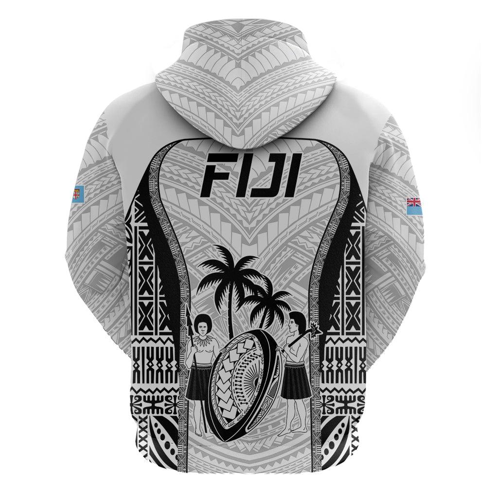 Fiji Rugby Hoodie Go Champions World Cup 2023 Tapa Unique White Vibe LT9