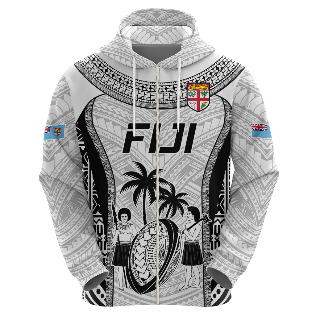 Fiji Rugby Hoodie Go Champions World Cup 2023 Tapa Unique White Vibe LT9
