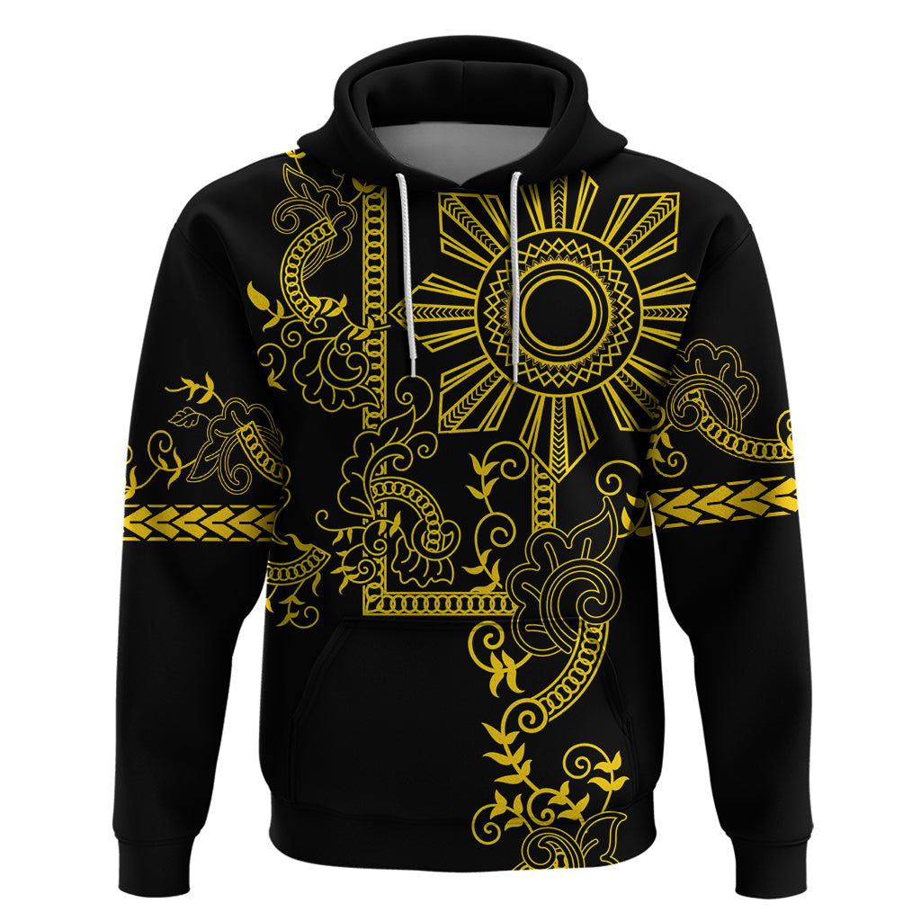 Filipino Sun Tribal Tattoo Hoodie Philippines Inspired Barong Simple Gold LT9