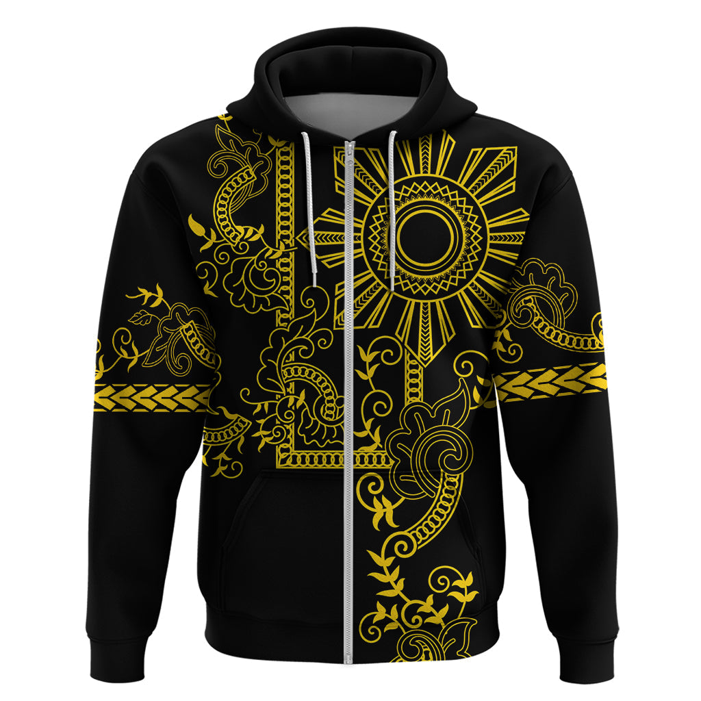 Filipino Sun Tribal Tattoo Hoodie Philippines Inspired Barong Simple Gold LT9