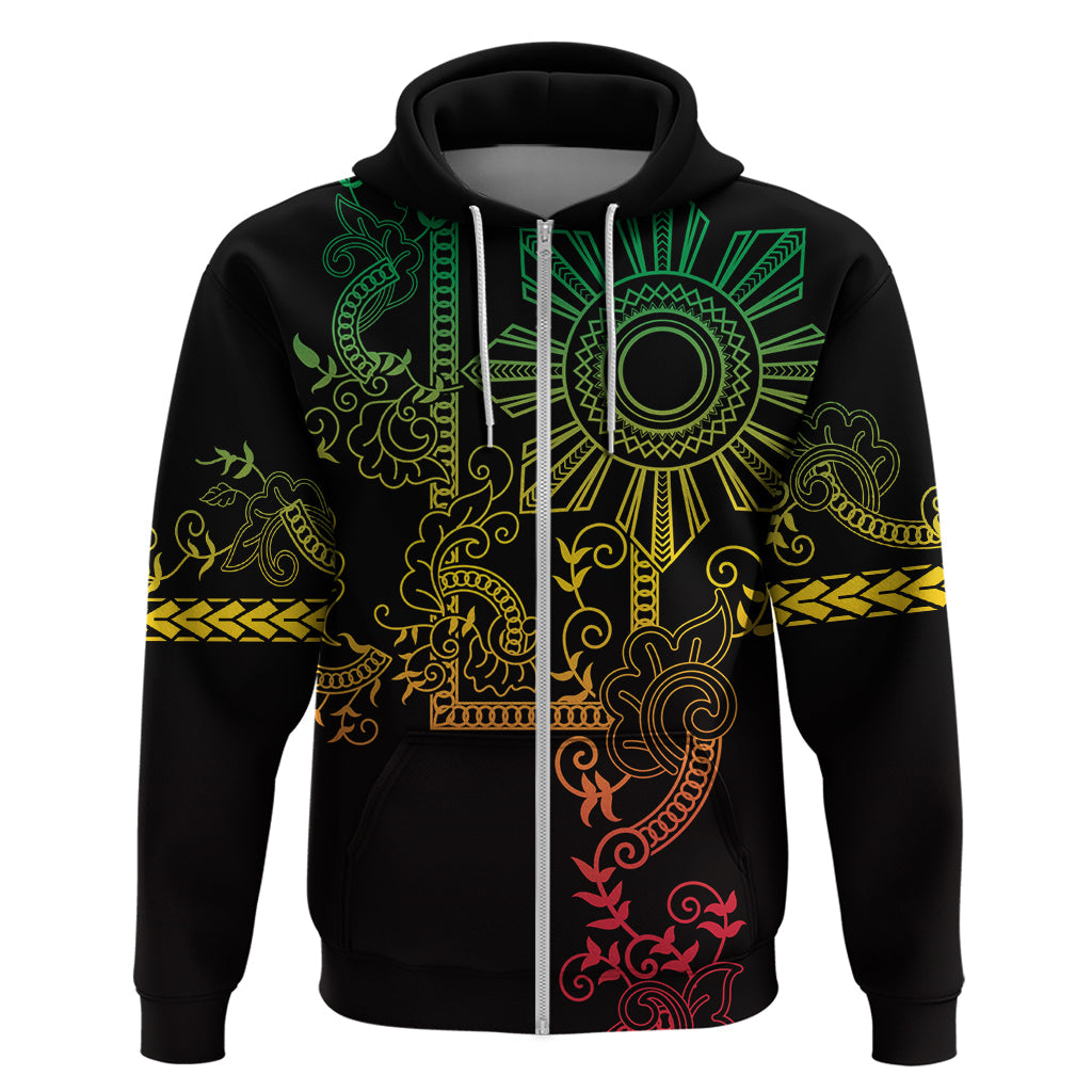 Filipino Sun Tribal Tattoo Hoodie Philippines Inspired Barong Reggae Art LT9