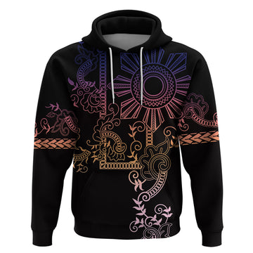 Filipino Sun Tribal Tattoo Hoodie Philippines Inspired Barong Pink Art LT9