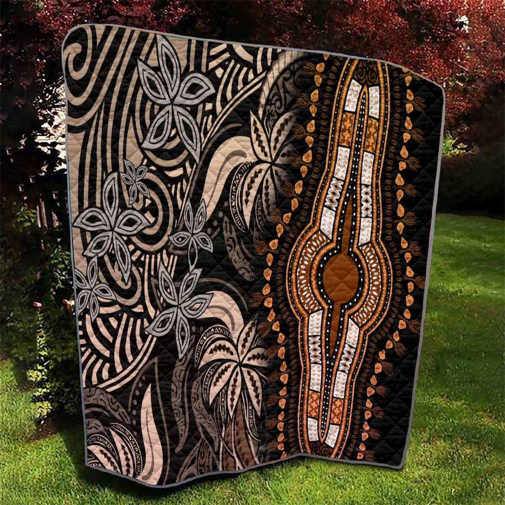Polynesia Mixed African Dashiki Quilt Afro-pacific Culture - Gold LT9