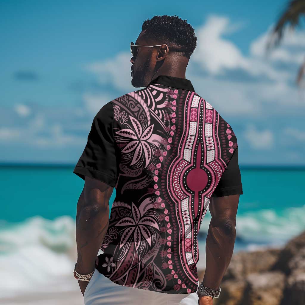 Polynesia Mixed African Dashiki Hawaiian Shirt Afro-pacific Culture - Pink LT9