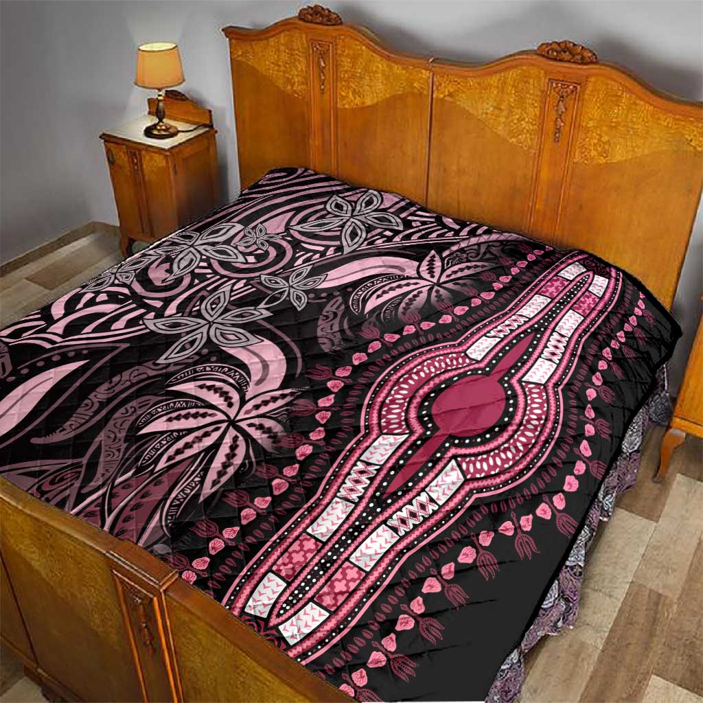 Polynesia Mixed African Dashiki Quilt Afro-pacific Culture - Pink LT9