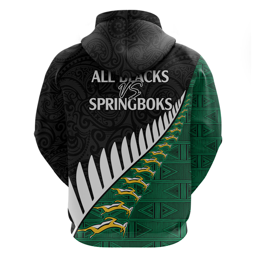 South Africa and Aotearoa Rugby Hoodie Springboks Black Fern Maori Vibe LT9