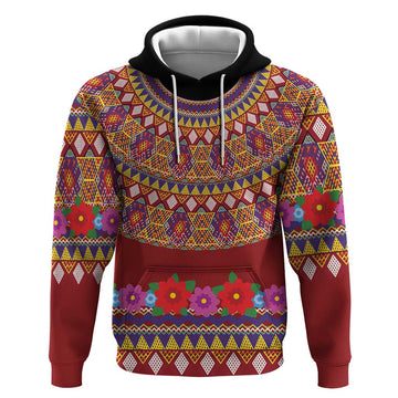 Greenland Costume Hoodie Tradional Kalaallisuut Pattern LT9