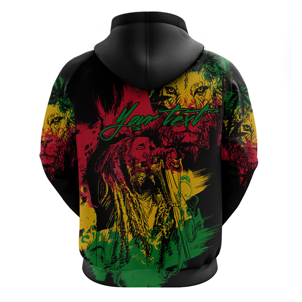 Rastafarian Lion Legend Bob Hoodie Reggae Festival Sketch Portrait LT9