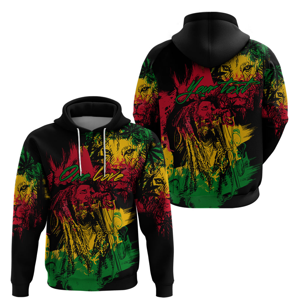 Rastafarian Lion Legend Bob Hoodie Reggae Festival Sketch Portrait LT9