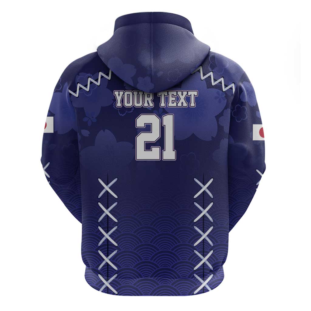 Custom Japan Rugby Pacific Hoodie Sakuras Rising Sun with Polynesian Pattern LT9