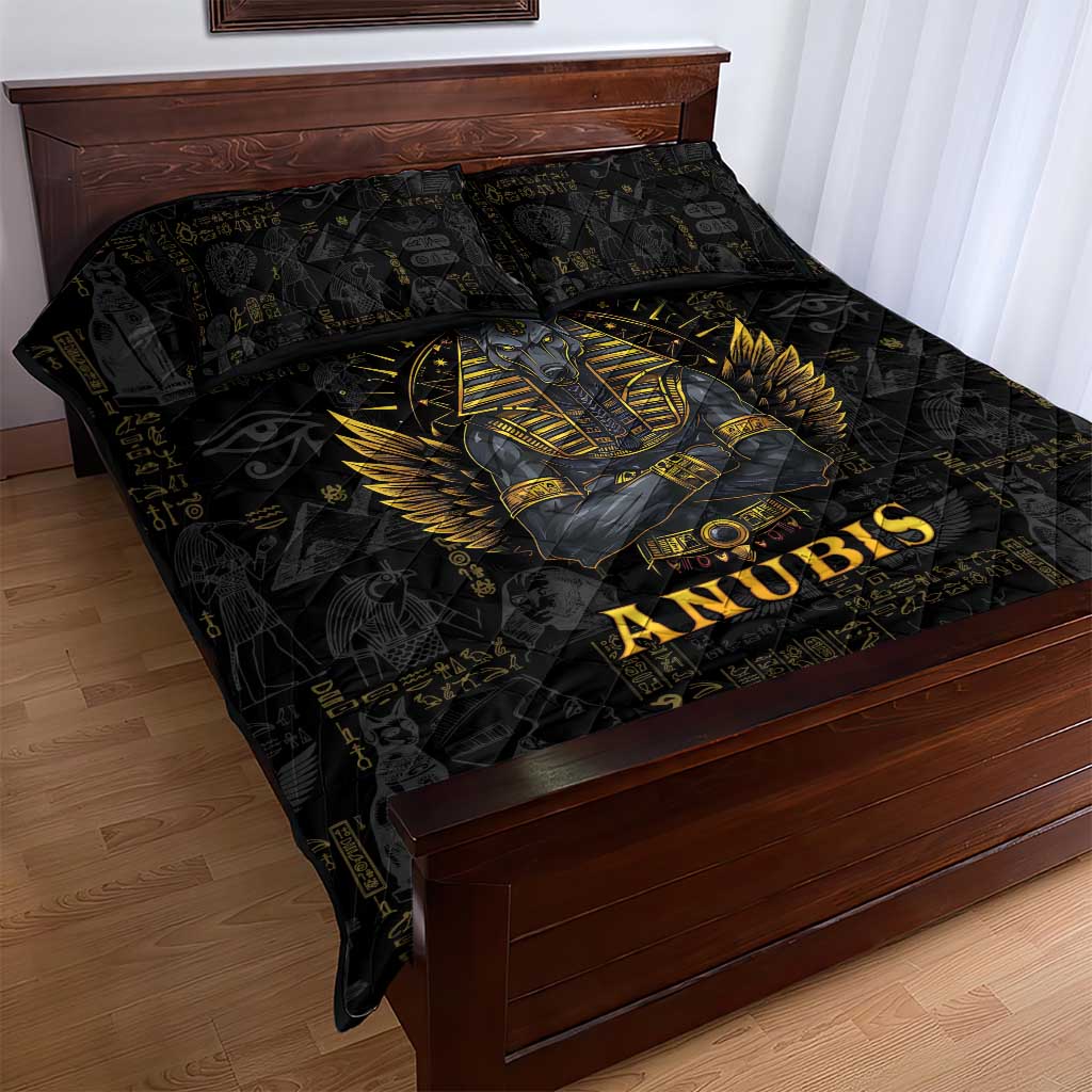 Anubis Egyptian God of Death Quilt Bed Set LT9