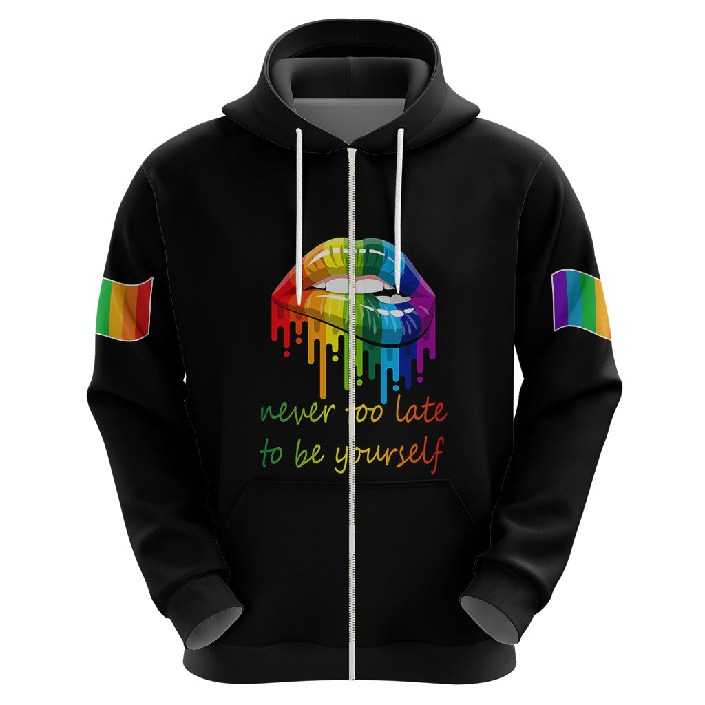 Pride Month To Be Yourself Hoodie Black Vibe LT9