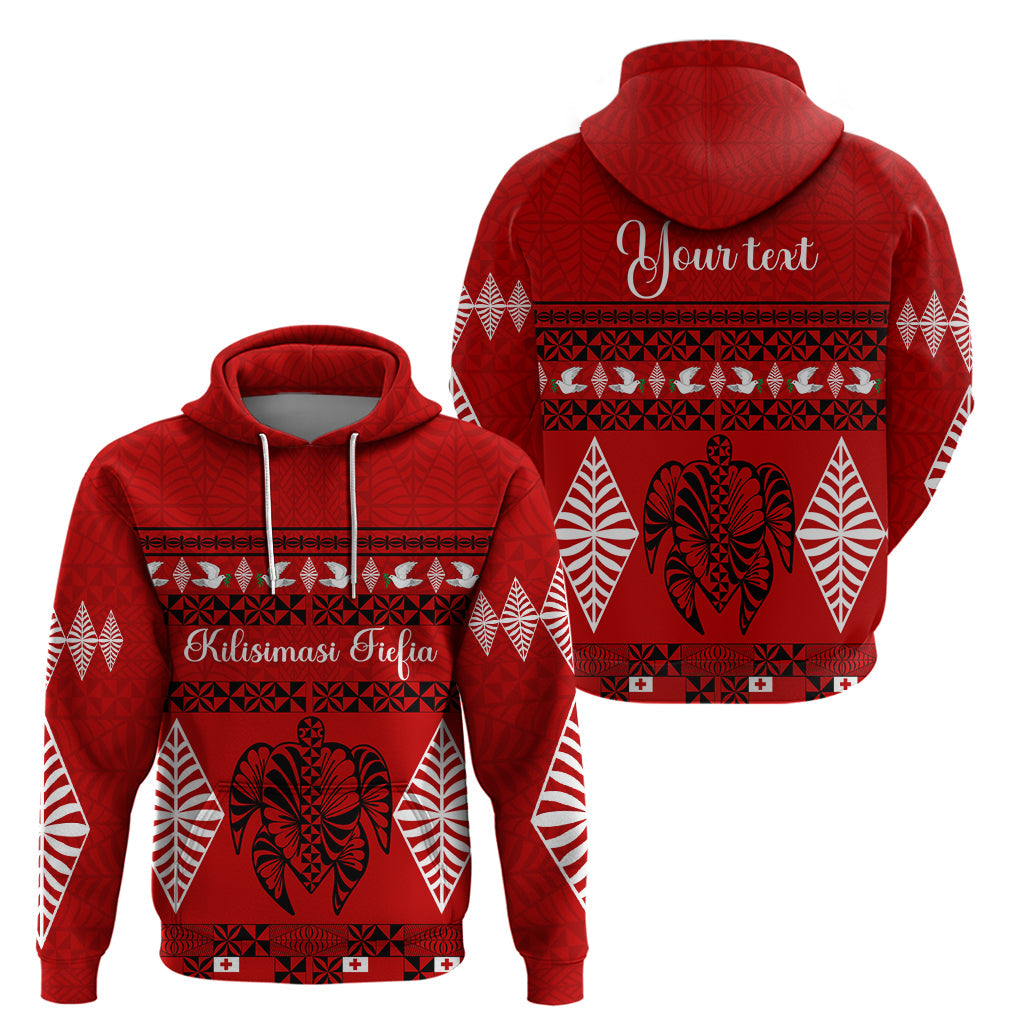 Personalised Tonga Kilisimasi Fiefia Hoodie Merry Christmas with Turtle Ngatu Pattern LT9
