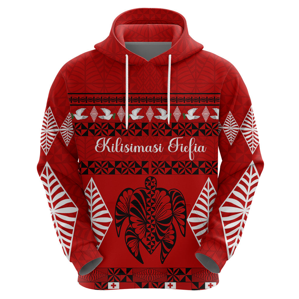 Personalised Tonga Kilisimasi Fiefia Hoodie Merry Christmas with Turtle Ngatu Pattern LT9