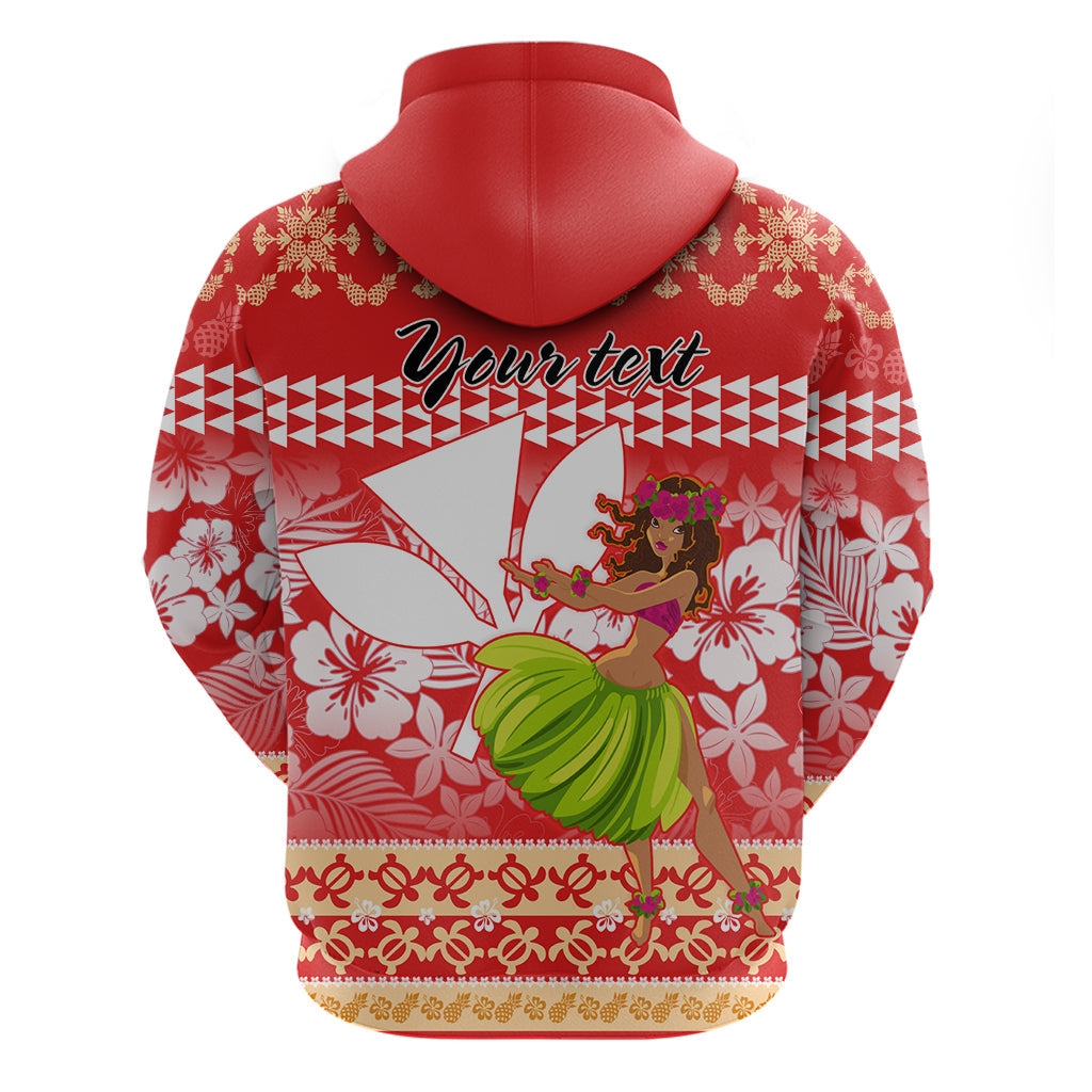Personalised Hawaii Mele Kalikimaka Hoodie Santa Claus and Hula Dancing Merry Christmas LT9