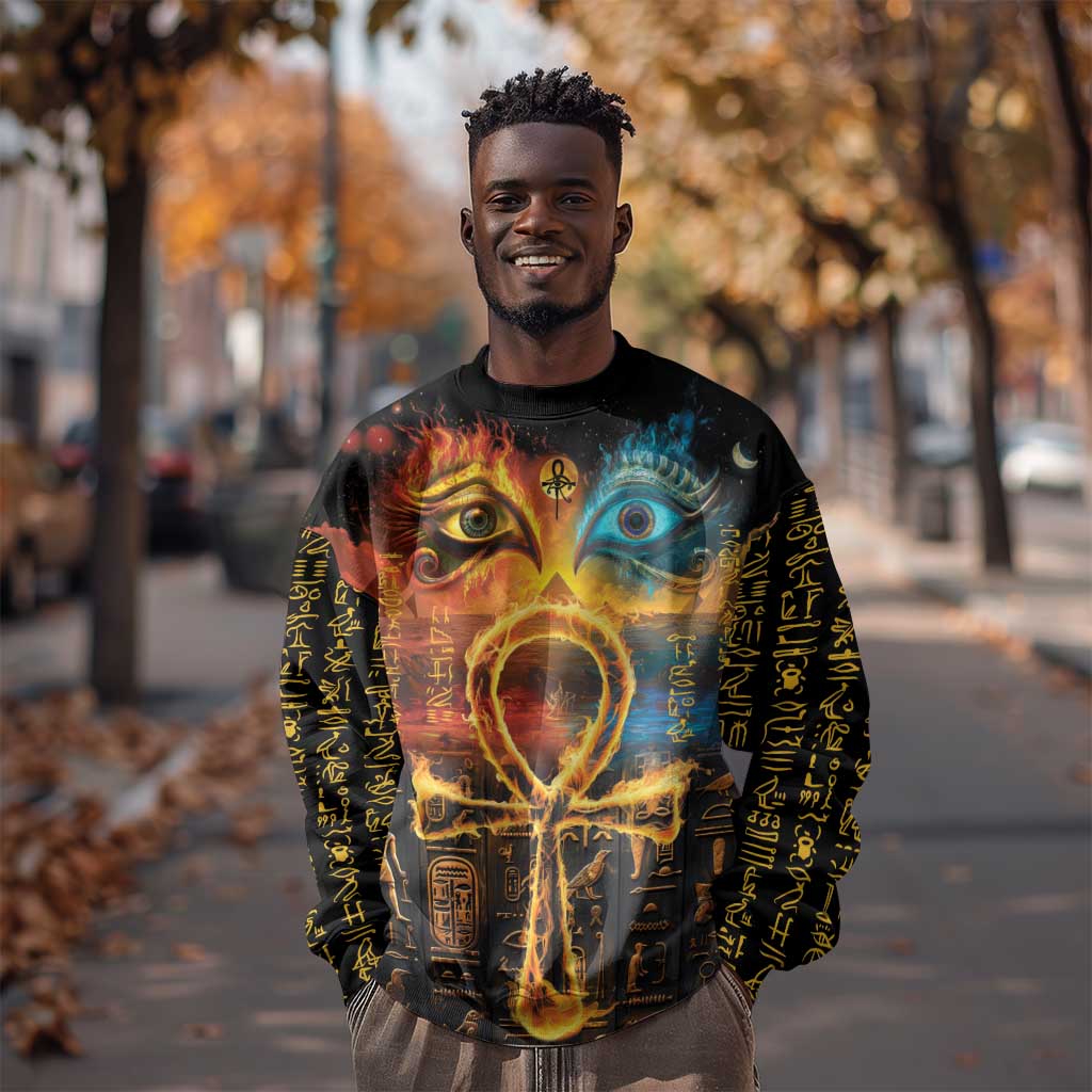 Eye of Ra and Eye of Horus Sweatshirt Power and Magic Ancient Egyptian Mythology LT9