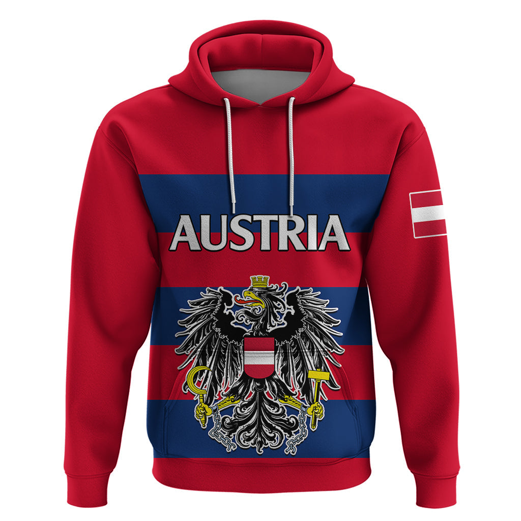 Austria Hoodie Austrian Coat Of Arms Minimalist Red Style LT9