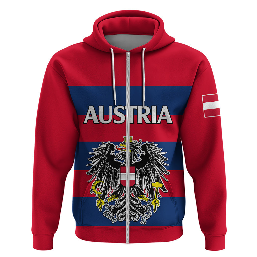 Austria Hoodie Austrian Coat Of Arms Minimalist Red Style LT9