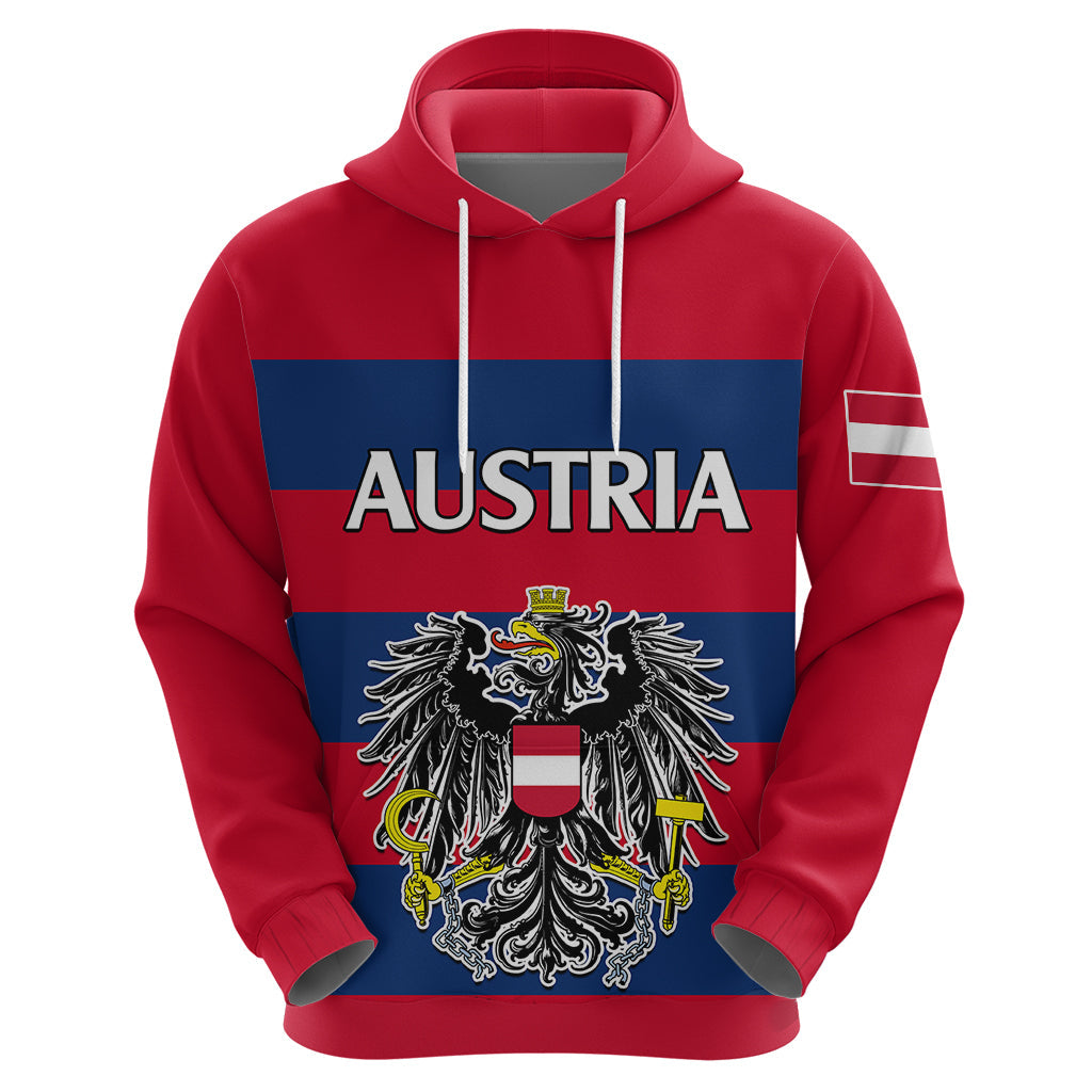 Austria Hoodie Austrian Coat Of Arms Minimalist Red Style LT9