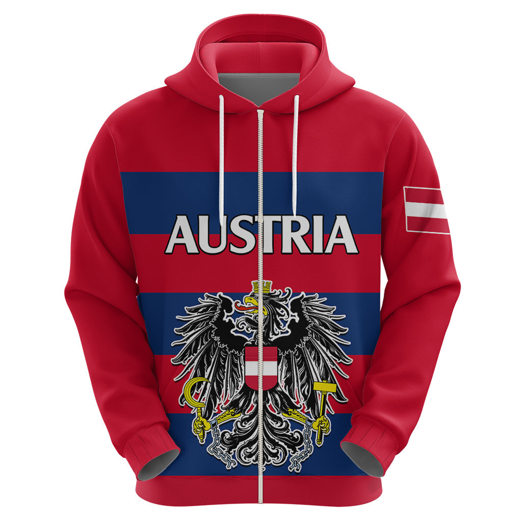 Austria Hoodie Austrian Coat Of Arms Minimalist Red Style LT9