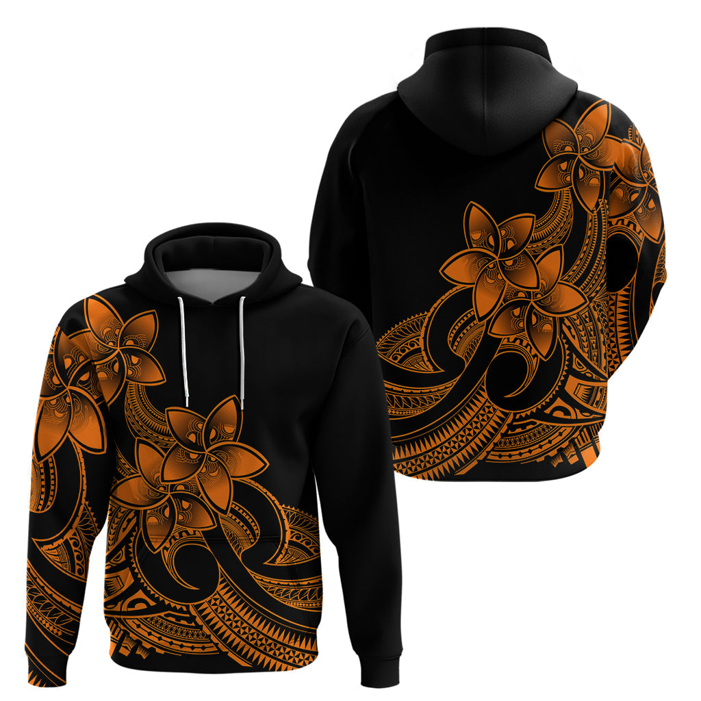 Polynesian Pride Plumeria Flowers Hoodie Polynesian Tribal Gold Vibe LT9