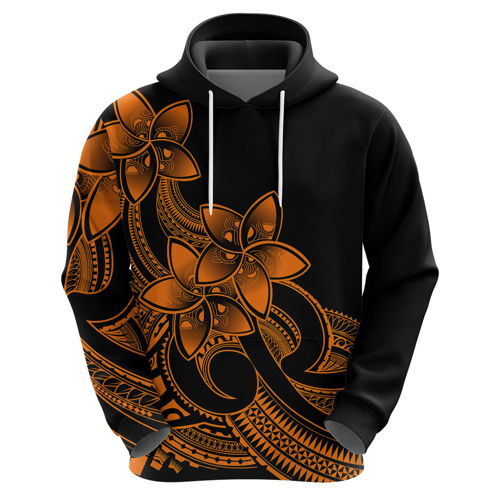 Polynesian Pride Plumeria Flowers Hoodie Polynesian Tribal Gold Vibe LT9