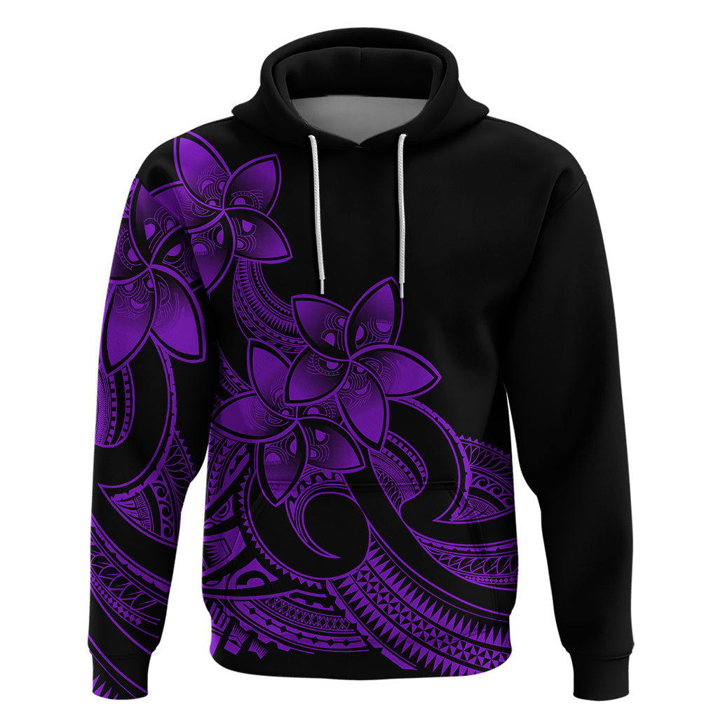Polynesian Pride Plumeria Flowers Hoodie Polynesian Tribal Purple Vibe LT9