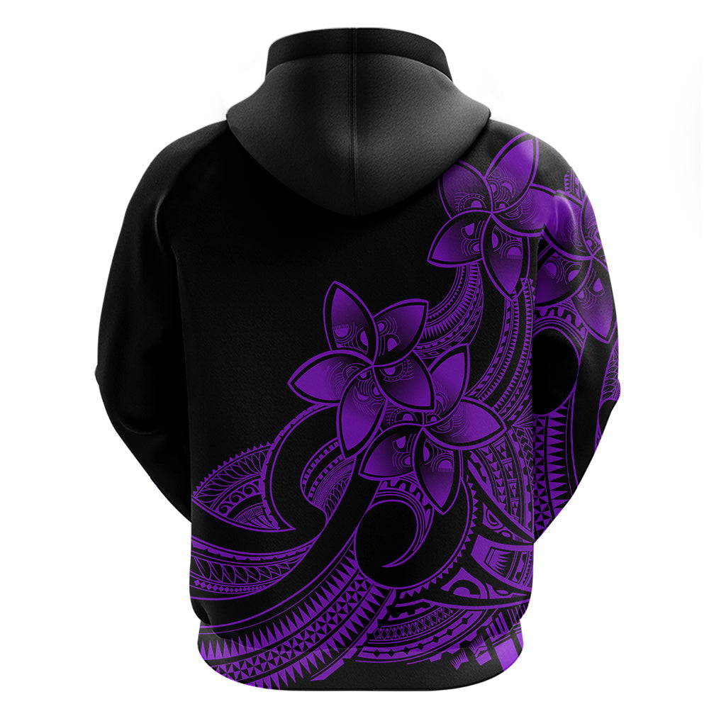 Polynesian Pride Plumeria Flowers Hoodie Polynesian Tribal Purple Vibe LT9