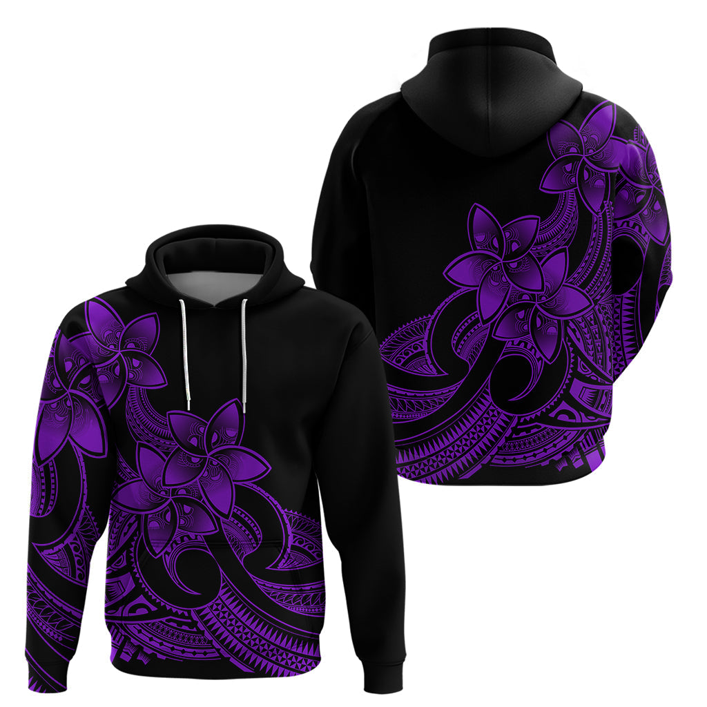 Polynesian Pride Plumeria Flowers Hoodie Polynesian Tribal Purple Vibe LT9