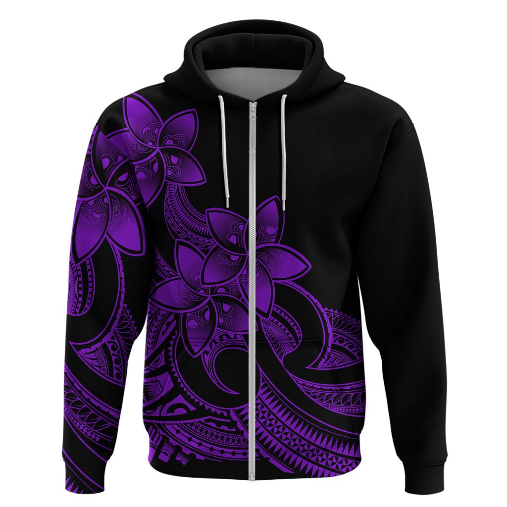Polynesian Pride Plumeria Flowers Hoodie Polynesian Tribal Purple Vibe LT9