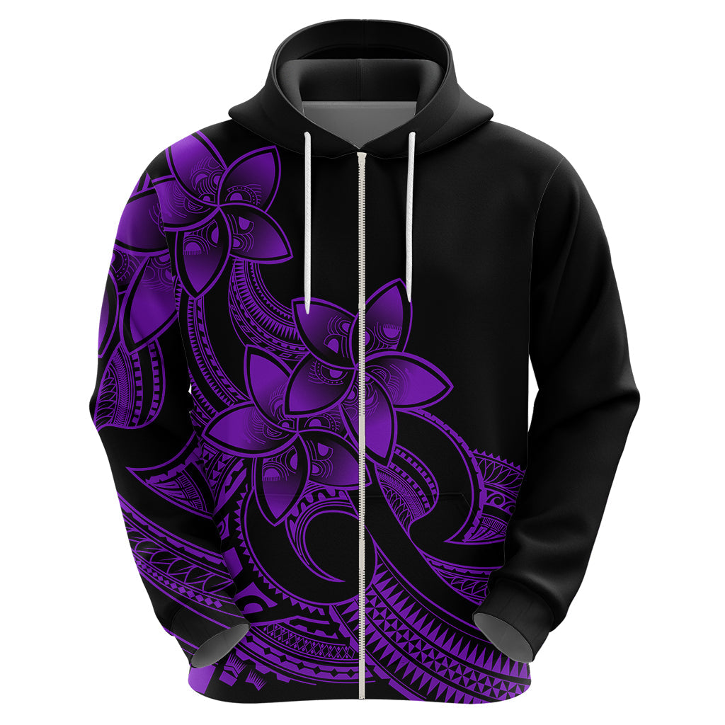 Polynesian Pride Plumeria Flowers Hoodie Polynesian Tribal Purple Vibe LT9