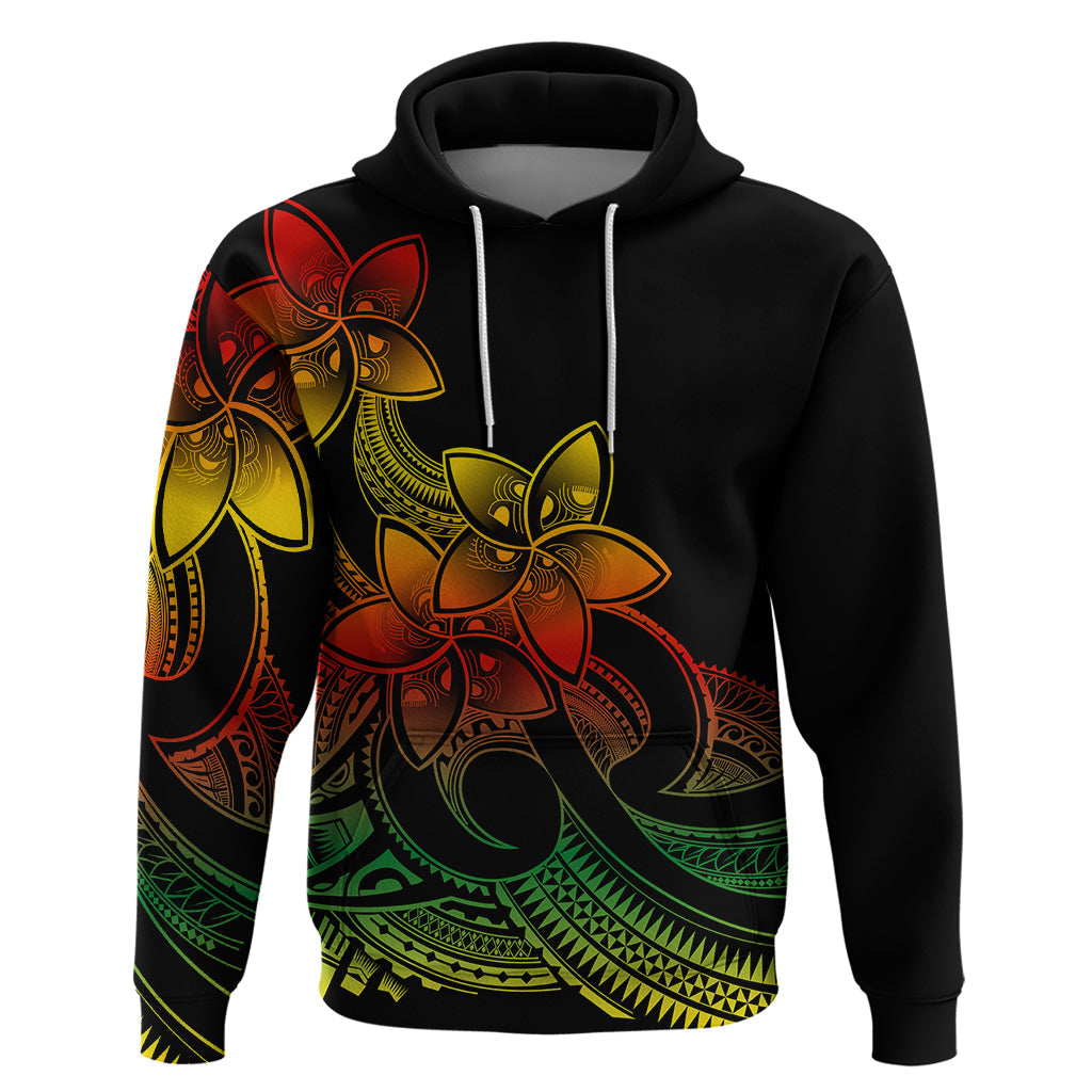 Polynesian Pride Plumeria Flowers Hoodie Polynesian Tribal Reggae Vibe LT9